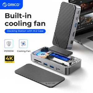 ORICO 10 in 1 Dockingstation & Lüfter M.2 SSD-Gehäuse USB C PD100W RJ45 SD/TF - Bild 1 von 14
