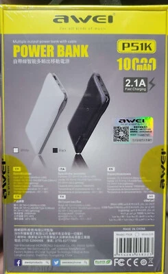 Banco de alimentación de carga rápida portátil 10000 mAh con micro cable tipo C para trabajo Foto 1 de 4