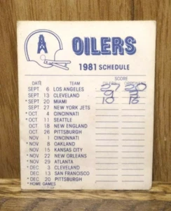 Houston Oilers 1981 Pocket Schedule - Picture 1 of 2