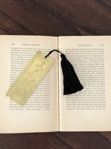 Metal Bookmark with Handmade Tassel Book Mark Books Brass Embossed Bookmark Read - Picture 1 of 6