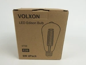 Volxon 6-Watt ST58 E26 Edison LED Light Bulb 800ML (4-Pack) New - Picture 1 of 7