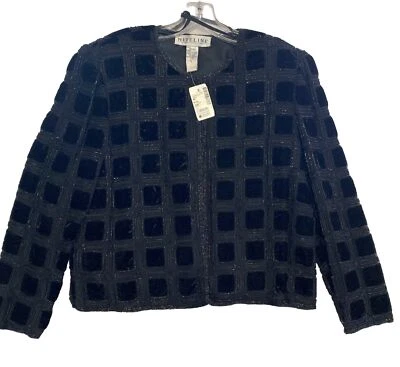 VTG NITELINE Saks Fifth Avenue Evenings Black Jacket/Cardigan - Image 1 of 4