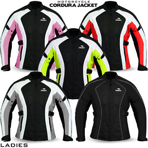 Ladies Women Motorcycle Waterproof Cordura Textile Jacket Motorbike Armours 