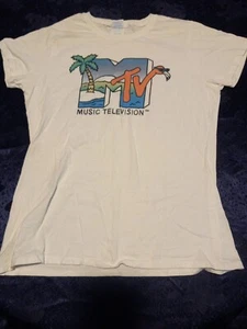 ¡NUEVO! Camiseta Gráfica Vintage Isla Playa Flamingo Logotipo Talla Med. MTV MARCA - Imagen 1 de 5