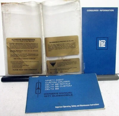 1971 Oldsmobile Owners Manual 98 Delta 88 Custom Cruiser Care & Operation - Изображение 1 из 3