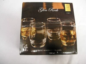 SET OF FOUR 12 OUNCE WHISKEY GLASSES, CLEAR - Picture 1 of 4