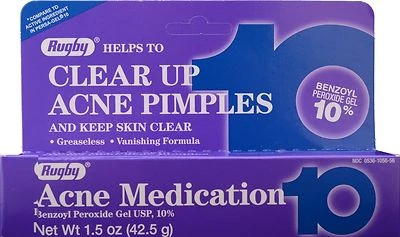 Rugby Acne Gel Benzoyl 10 % Max Strength 1.5oz Tube -Expiration Date 02-2027 - Image 1 of 2