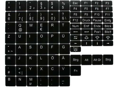 Deutsche Notebook Tastaturaufkleber universell extrem haltbar Schutzschicht