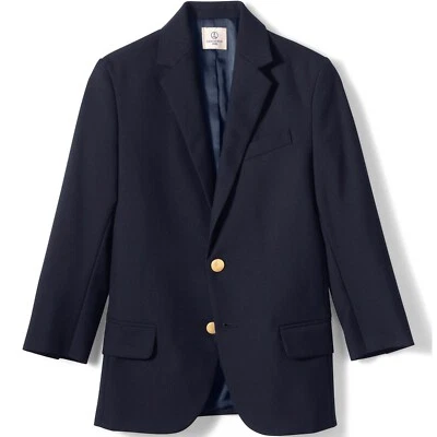 Lands' End School Uniform Boys Hopsack Blazer Deep Navy Choose size - Image 1 of 4