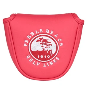 Red Leather Pebble Beach Golf Mallet Center Shaft Putter Head Cover - Picture 1 of 5