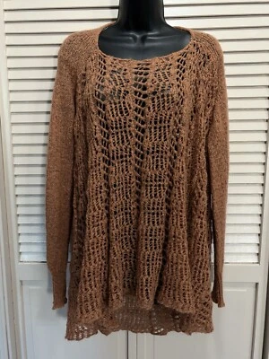 Просто Noelle ржавчины открытый вязаный свитер лодка шеи длинным рукавом размер S/M (8-10) - Изображение 1 из 4