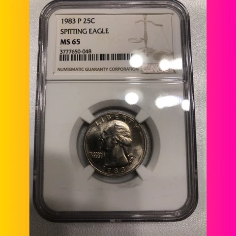 1983 P Washington Quarter - NGC MS-65- SPITTING EAGLE Cover