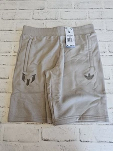 Kids Size Medium Adidas Messi Shorts In Light Brown-NWT - Picture 1 of 17