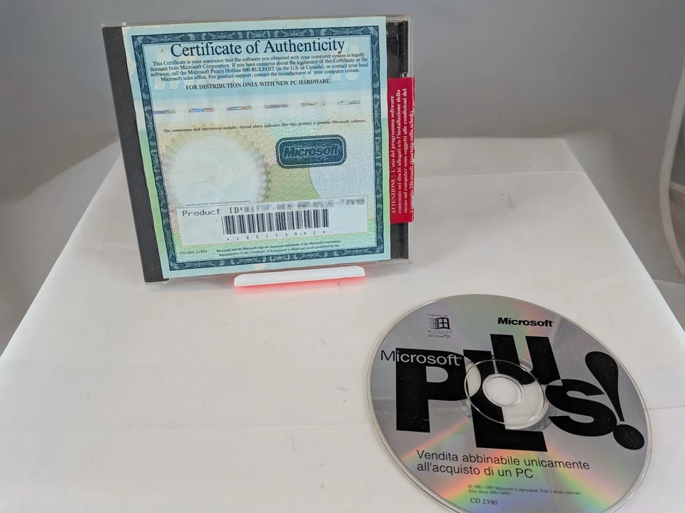 MICROSOFT PLUS! PER WINDOWS 95 ITALIANO VERSIONE CD SOFTWARE VINTAGE - Immagine 1 di 1