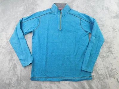 Suéter Robert Graham Para Hombres Medio Azul 1/4 Cremallera Pullover Calce Clásico Algodón Foto 1 de 4