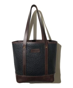 CORONADO LEATHER American Bison Tote Bag black - Picture 1 of 9