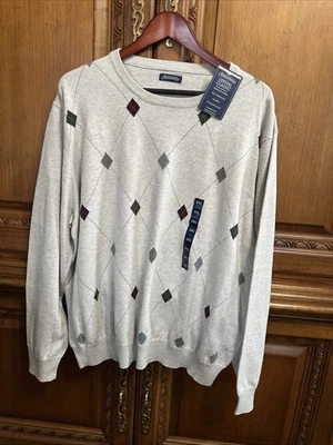 NWT Consensus Genuine Classic Argyle Group Sweater Men XXL Khaki - Image 1 of 4