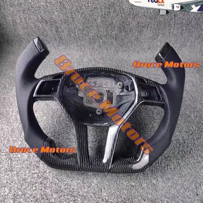 Volante de fibra de carbono con paleta para Mercedes-Benz AMG CLA GLA CLK E350 C350 Foto 1 de 4
