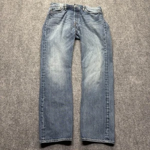 Levis 501 Jeans Men 34x32 (33x30) Blue Straight Leg Button Fly 100% Cotton Denim - Picture 1 of 13