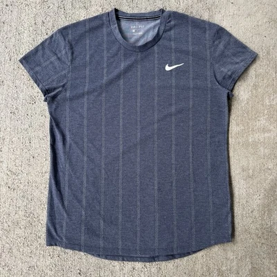 Nike Dri-Fit Challenge Court Striped T Shirt Tennis Training CI9146 Size Large - Image 1 of 4