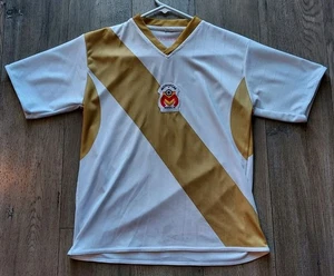 Monarcas Morelia Fußball Trikot weiß gold Streifen Fan Bekleidung - Jugend Größe Lg - Bild 1 von 11