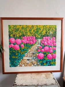 LITOGRAFIA AHOTS FACCINCANI SENTIERO TRA ORTENSIE - Imagen 1 de 9