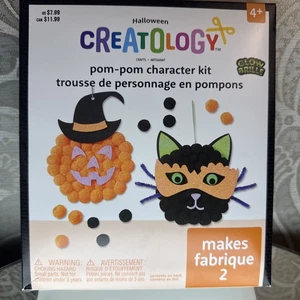 Creatology, Bommelkranz Bastelset, Halloween Katze und Pumpe, ergibt 2 Neu im Karton - Bild 1 von 4