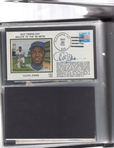 Cleon Jones Firmado 5-20-83 FDC OLD TIMERS DÍA 69 METS Cubierta Autógrafo - Imagen 1 de 1