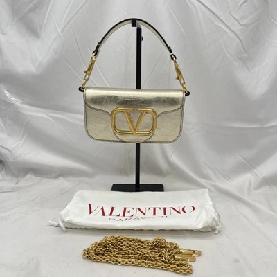 Bolso Bandolera de Hombro Valentino Garavani Mujer Loco Metálico Cuero Platnio Foto 1 de 4