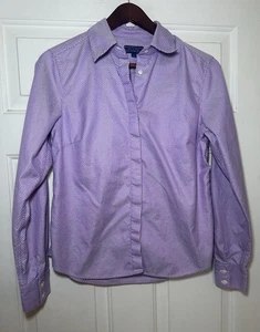 J. McLaughlin Button-Down-Shirt Damen Größe 6 Lila Gestreift Langarm Baumwolle - Bild 1 von 6