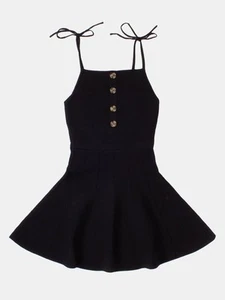 Nev & Lizzie Girl's Button Front Fit Flare Skater Shoulder Tie Tank Dress 16 - Picture 1 of 5
