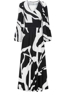 Maxi-Kleid Gr. 44/46 Weiss Schwarz Bedruckt Damen Abendkleid Partykleid Neu* - Bild 1 von 1