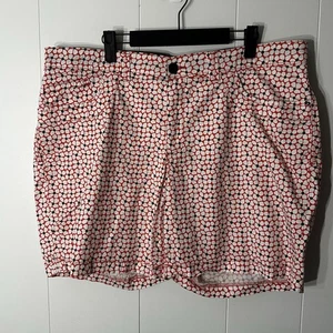 Lee Comfort Waistband Women’s Chino Shorts Red White And Blue Floral 18W - Picture 1 of 9