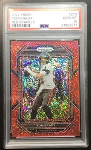 🔥Tom Brady 2022 Panini Prizm Red Sparkle Prizm PSA 10 GEM MINT HOF GOAT 🐐 SP💎 - Picture 1 of 2