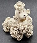 Spaghetti Poodle Dog Figurine White Ceramic Vintage