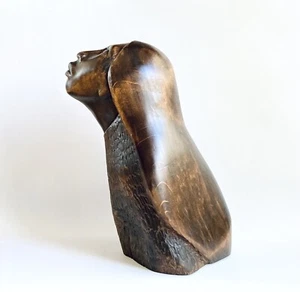 Doug Hyde Wood Bust of Native American Woman Southwestern Listed Artist Signed - Picture 1 of 12