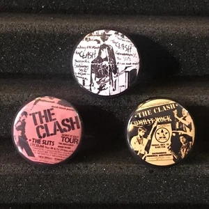 The Clash Button Pin Sort It Out Combat Rock Tour Poster UK Punk Flyer Badge Set - Picture 1 of 3