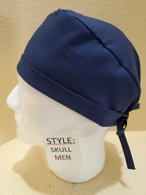 Solid Navy Men's Skull/Chemo Surgical Scrub Hat/Cap  - Image 1 of 4
