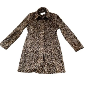 Super Soft Velvety Leopard Print Coat - Size 14 Ronit Zilkha - Picture 1 of 17