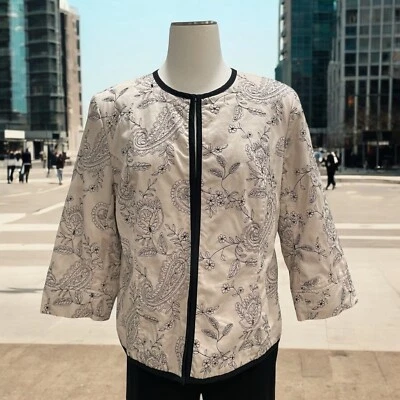 Carole Little Quilted Cotton Jacket XL Floral Paisley Lightweight Boho Chic Soft - Image 1 of 4