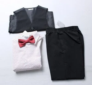 Calvin Klein Boy's 4 Piece L/S Formal Bow Tie Suit Set SV3 Black Size 7 NWT - Picture 1 of 9