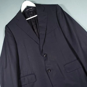 Canali Blazer Jacket Mens 50 Navy Blue Pinstripe Italian Luxury Wool Smart Suit - Picture 1 of 22