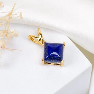 Lapislázuli Colgante de Piedra Ley 925 Plata Delicado Vintage para Regalo - Imagen 1 de 11