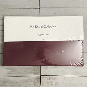 CALVIN KLEIN HOME The Khaki Collection Cotton Twin Size Fitted Sheet NEW - Picture 1 of 4