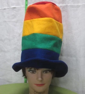 HIPPIE rainbow hat Rave acid cap Mad Hatter novelty Halloween stovepipe LGBT  - Picture 1 of 2