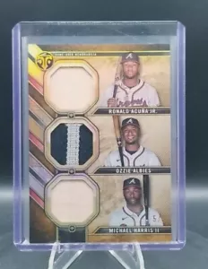 2024 Topps Triple Threads Relic Combo Acuna/Albies/Harris II 5/9 Atlanta Braves - Picture 1 of 3