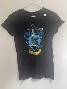 Harry Potter Women Junior Ravenclaw Crest 100% Cotton Short Sleeve Shirt Black S - Picture 1 of 3