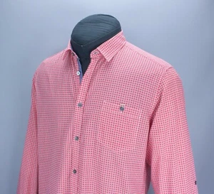 Ted Baker London Shirt Mens Red Button Up Long Sleeve Geometric Print Size 43 - Picture 1 of 18