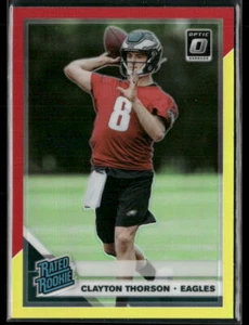 2019 Donruss Optic Clayton Thorson 200 Red and Yellow Philadelphia Eagles - Picture 1 of 2