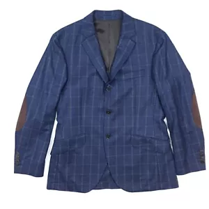 Chaqueta Blazer de Lana Hackett 40 50 Abrigo Deportivo Medio Tweed Azul Marino Cuadros Ventana - Imagen 1 de 18